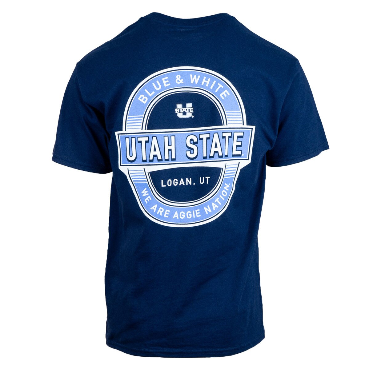 Champion utah state blue and white aggie nation navy unisex t-shirt